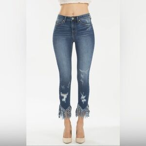 Kancan Ankle Skinny Frayed Hem Jeans Size 3/25